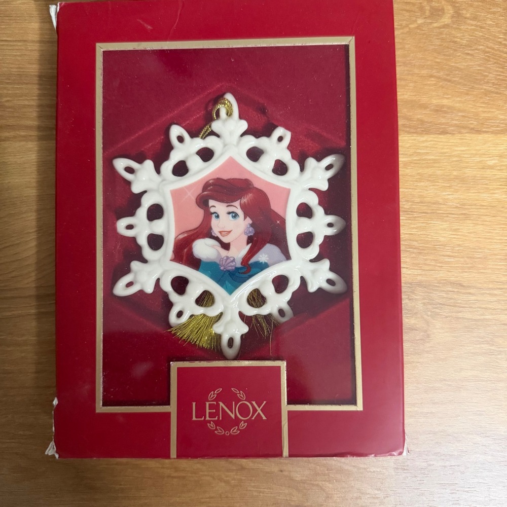 Lenox Disney‎ Ariel Snowflake Ornament The Little Mermaid Porcelain 892772 New